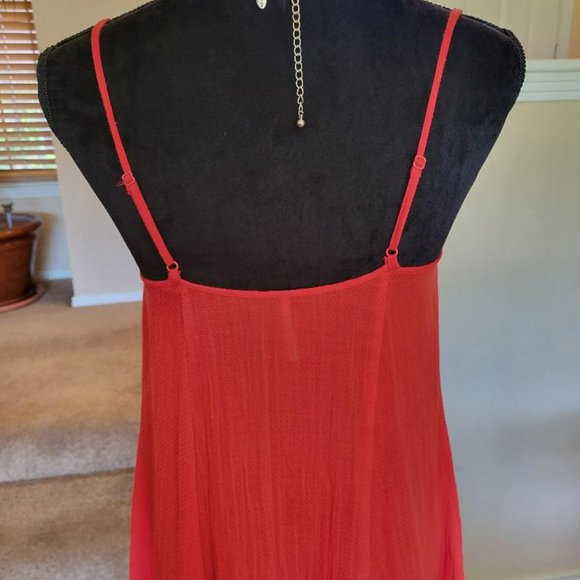 Free People Red Spaghetti Strap Dress - Size XS - Picture 6 of 9